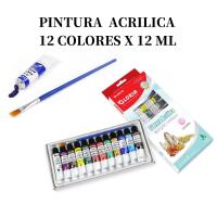 Kit de 12 Tubos de Pintura Acrílica  Pintura Oil  Pintura Acualera Pintura  Tempera  Pintura Cristal Pintura Tela para Adultos  Escolar Set de 12 Pinturas Profesionales de 12 ml - ideal para lienzo, madera o papel - details 3