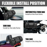 Bolsa De Sillín De Motocicleta De Cuero PU Con Patrón De Cocodrilo Bolsa De Equipaje Para Harley Sportster Chopper Bobber Cruiser - details 6
