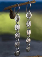 Pendientes Colgantes Redondos De Plata Para Mujer Estilo Boho Gypsy Retro Étnico Luna Estrella Joyería Longitud Aproximadamente 7cm - details 1