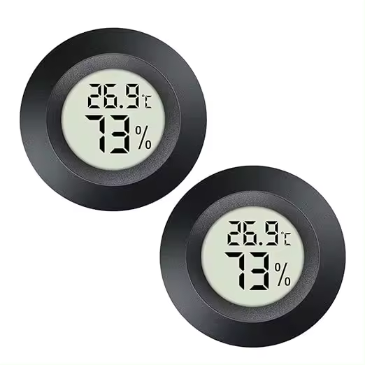 Round embedded cigar wine cabinet digital thermometer and hygrometer pet reptile acrylic box electronic thermometer and hygrometer - 1