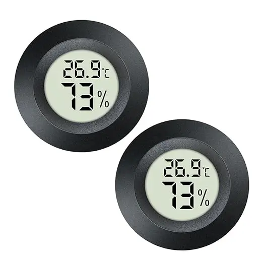 Round embedded cigar wine cabinet digital thermometer and hygrometer pet reptile acrylic box electronic thermometer and hygrometer - 1