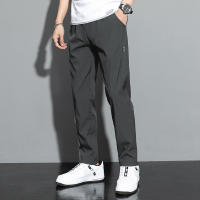 Pantalones Deportivos De Seda Hielo Para Hombre Transpirables Y Cómodos Con Mangas Rectas Secado Rápido Pantalones Casuales Elásticos Para Verano - details 4