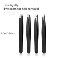 Juego De 4 Pinzas Para Cejas De Acero Inoxidable Eliminador De Vello Facial Y Puntos Negros Kit De Remoción De Splinters Sui - details 5