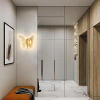 Lámpara De Pared LED Mariposa Moderna Metálica Y Acrílica Con Ajuste De Tres Colores Luz De Noche Para Dormitorio Y Estudio Incluye Bombilla Poder 10W Vínculo 110V-220V - details 5