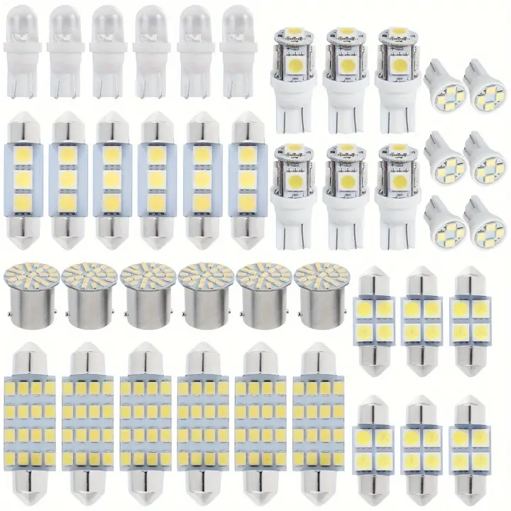 42PCS Bombillas LED Blancas T10 6000K Para Interiores De Coche Camión RV ATV Luz De Lectura De Placa Doméstica Reemplazo - 1