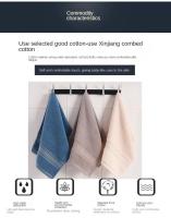 Toalla Gruesa De Algodón Puro Absorbente Y Secado Rápido Toalla Facial Suave Para El Hogar Y El Baño 1 Pieza - details 3