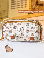Estuche para bolígrafos con estampado de lechones, organizador de gran capacidad, bolsa de almacenamiento para suministros de papelería, bolsa organizadora - details 0