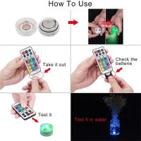 Luz Submersible LED Control Remoto 13 Colores RGB Para Bodas Navidad Valentine's Day Fiesta Lámpara De Té Self-Contained IP68 - details 3