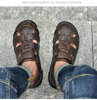 Zapatos De Cuero Genuino Para Hombres Sandalias Clásicas De Verano Para Exterior Caminar Transpirables Sandalias De Hombre - details 10
