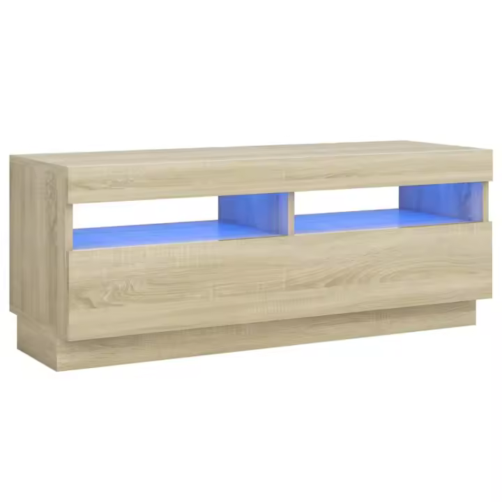 vidaXL Mueble de TV con luces LED roble Sonoma 100x35x40 cm - 1