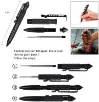 Bolígrafo Táctico Militar Profesional Pluma De Defensa Personal Con Rompe Vidrios De Acero Tungsteno Herramienta De Escritura - details 7