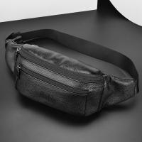 Riñonera de cuero genuino para hombre, bolso de hombro informal de negocios de alta capacidad con correas ajustables, regalos - details 6