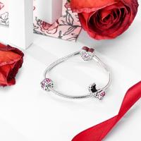 Encanto De Plata De 925 Para Pulsera Con Barco De Paseo Y Corazón Joyería Fina Para DIY Regalo Con Cuentas De Papel Y Rosas - details 190