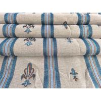 Cortina alpujarreña decorativa 140x260 cm con diseño flor de lis azul – Tejido jacquard de algodón y poliéster con dibujo permanente – Estilo rústico para casas de pueblo, cocinas, patios y salones – Fabricada en España – OEKO-TEX - details 1