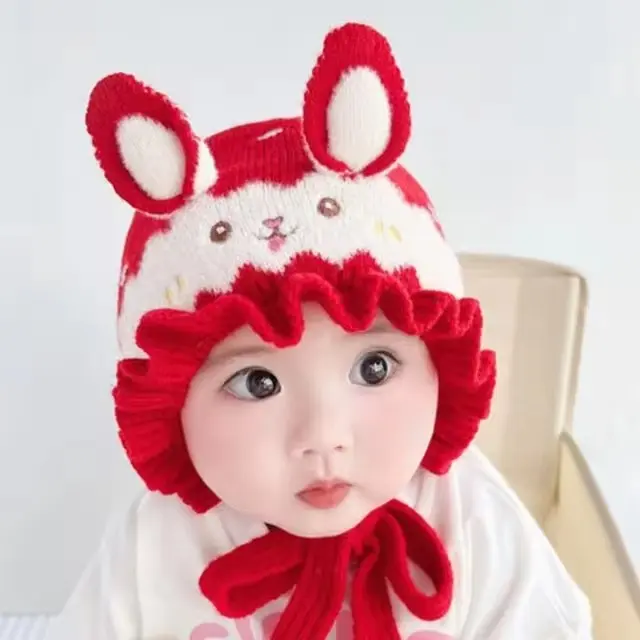 Gorro De Conejo Lindo Para Bebés Invierno Caliente Recién Nacidos Niños Niñas Bufanda Suave Protección De Orejas Infantil Bebé Bonnet - 1