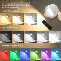 Luz De Pared Remotamente Controlada RGB Cambiante Y Dimmable Luz Nocturna Para El Dormitorio Con Rotación De 360 Grados - details 6