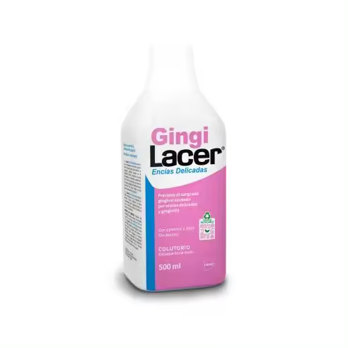 Lacer Gingilacer Colutorio 500 Ml - Enjuague Bucal - Reduce Sangrado de Encías - Previene Placa Dental - Protege y Tonifica Encías - 1