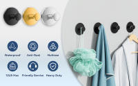 Gancho De Toalla Adhesivo Extra Fuerte Acero Inoxidable Soporte De Pared Para Cocina Y Baño Montaje Sin Perforar Resistente Al Rusticidad - details 0