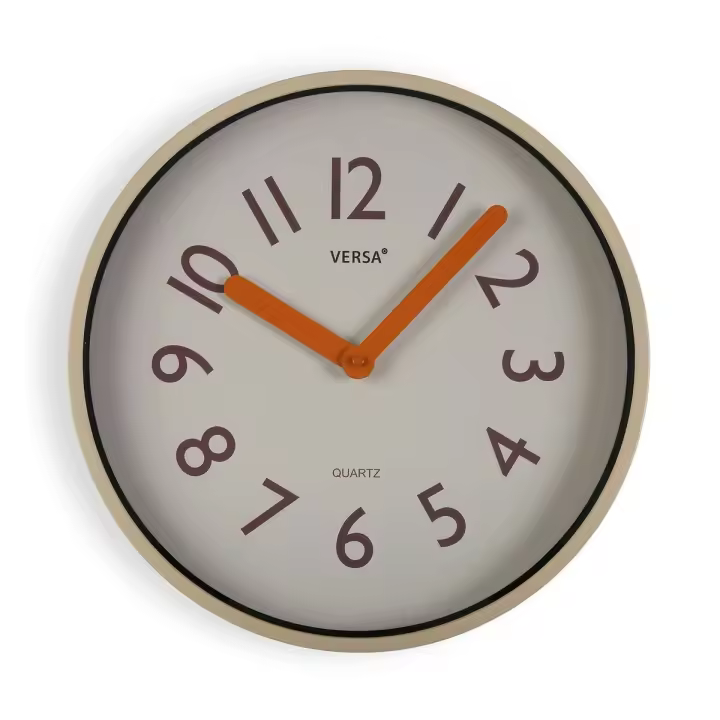 Reloj de Pared Versa Crema Plástico Cuarzo 4 x 30 x 30 cm - 1