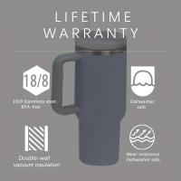 Vaso de piezas con pajita, botella de agua al vacío de doble pared de acero inoxidable de 40Oz, adecuado para viajes, deportes, conducción en coche, 1 unidad - details 4