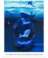 Lámpara De Noche En Forma De Balón De Cristal Con Jirafas Luminosas Y Astronauta Luz USB Para Decoración De Mesa Regalos Para Niños - details 8