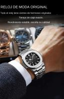 Reloj De Pulsera De Cuarzo Para Hombre POEDAGAR Marca De Lujo Acero Inoxidable Impermeable Luminoso Con Fecha Reloj De Negocios Cuadrado - details 12