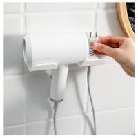 Soporte Para Secador De Pelo De Pared Organizador De Baño Estante Adhesivo Plástico Para Secador Y Linterna Blanco/Gris/Negro - details 5