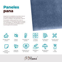 DHOME Juego de Paneles Tapizados en Pana Pack Autoadhesivos para Pared Acústicos Absorbentes Protección Segunda Gama de Colores - details 10