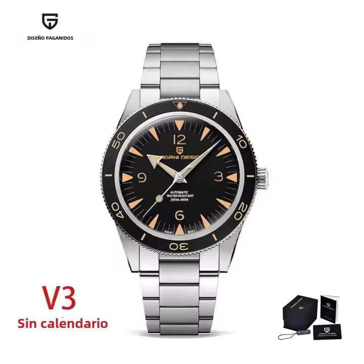 Reloj Mecánico Automático PAGANI DESIGN 41mm Para Hombre Resistente Al Agua 200m Acero Inoxidable Deportivo Y De Negocios - 1