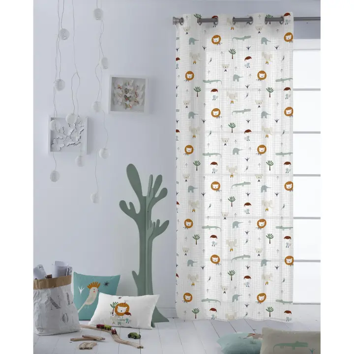 CORTINA CON OJALES JUNGLA NIÑO B HEI 100% ALGODÓN HACIENDO EL INDIO FABRICADO EN ESPAÑA - 1