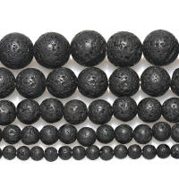 Piedras De Lava Negras Naturales 4-12mm Redondas Para Hacer Joyas Perlas Volcánicas Para Creación De Joyería - details 1