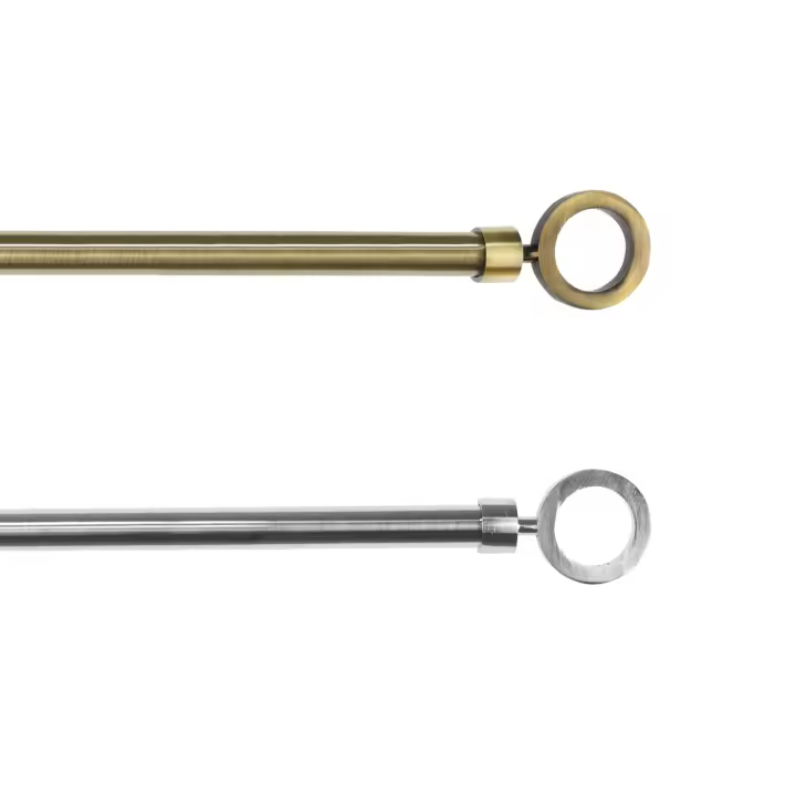 Barra Sencilla Forja Universal Extensible,Barra de Cortinas Decorativa Extensible de Acero ideal para Salón, Comedor, Habitación, Oficina- Aros - 1