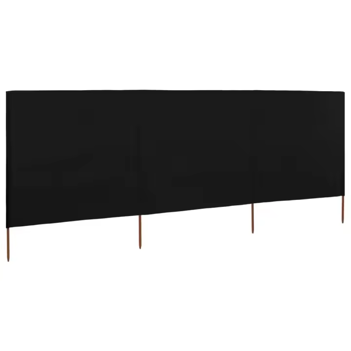 Paravientos de Playa de 3 paneles lienzo Negro 400x160 cm - 1