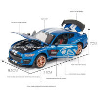 Modelo De Coche De Aleación Mustang Shelby GT500 1:24 Con Sonido Y Luz Vehículo De Retroceso Juguete De Decoración Para Niños - details 1