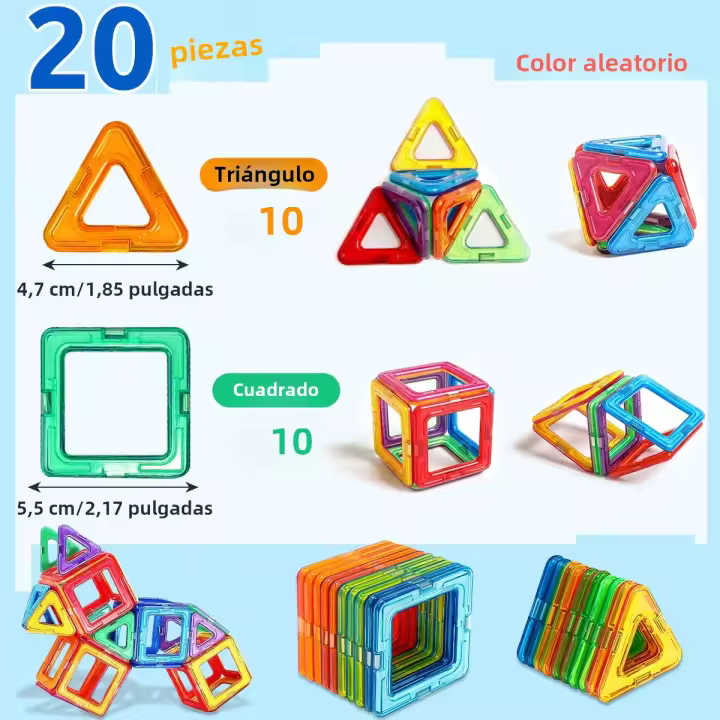Bloques De Construcción Magnéticos DIY Juguetes Educativos De STEM Tamaño Medio Para Niños Aprendizaje Y Diversion - 1