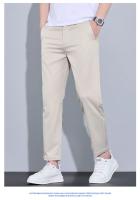 Pantalones Casuales Para Hombre De Verano Largo Hasta El Tobillo Ajustados Color Sólido Moda Fitted Cierre Elástico Talla 28-38 - details 9