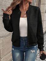 Chaqueta De Cierre De Cremallera De Color Sólido Para Mujer Estilo Casual Y Moda Durable Y Lujosa Para Otoño E Invierno - details 13