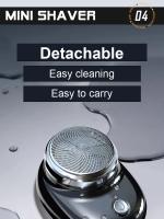 Afeitadora Eléctrica Portátil Recargable Mini Para Viajes Afeitadora De Barba Y Cuerpo Desmontable Para Rostro Y Cuerpo Material ABS+Acero Inoxidable - details 5