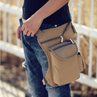 Bolsa De Hombro Mensajero De Motocicleta Para Hombre En Lona Multiusos Con Cinturón Y Pierna Baja Para Viaje Y Deporte - details 4