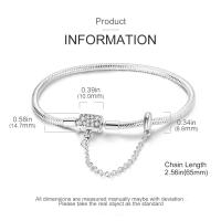 Pulsera De Plata 925 Para Mujer Con Cierre Original Y Cadena De Serpiente Adecuada Para Colgar Charm Brillo Zirconia Pulsera Clásica Para Fiestas - details 54