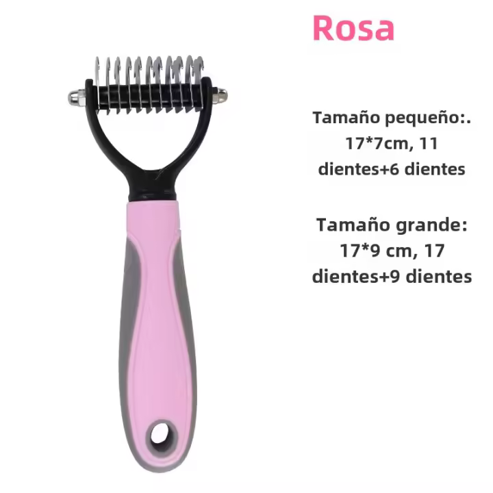 Cepillo De Aseo Para Perros Y Gatos Doble Cara Eliminador De Pelo Exceso Herramienta De Rasado Para Mascotas Cepillo De Pelaje Inferior - 1