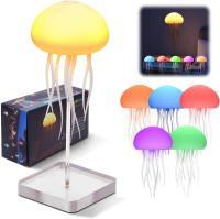 Lámpara De Mesa En Forma De Medusa LED RGB Recargable Por USB Con Base Para Decoración De Habitaciones Luz Nocturna Ajustable Moderna - details 0