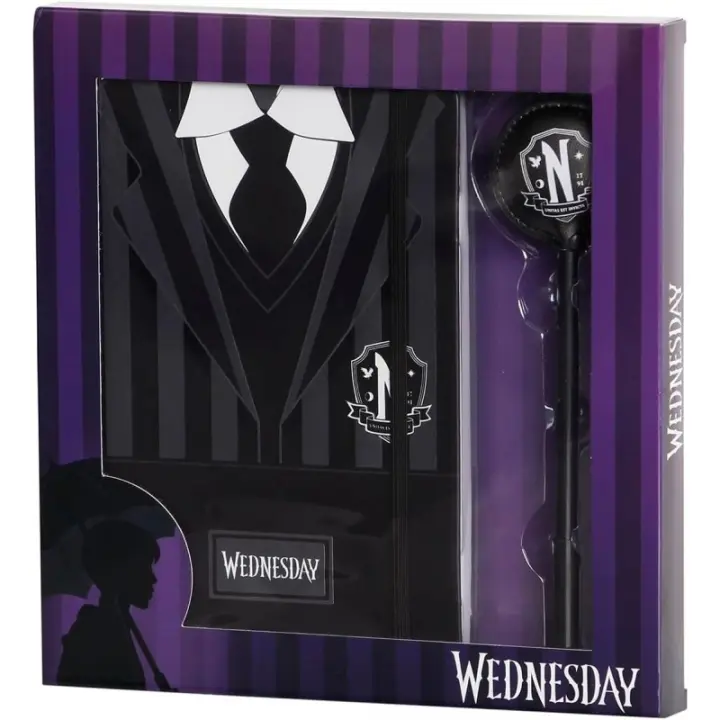 Pack Cuaderno Y Bolígrafo Uniforme Wednesday Addams - 1