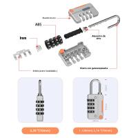 Cerradura De Combinación Tríptica Multifuncional Para Equipaje De Viaje Anti-Robo Con Código De Bloqueo Colorido - details 4