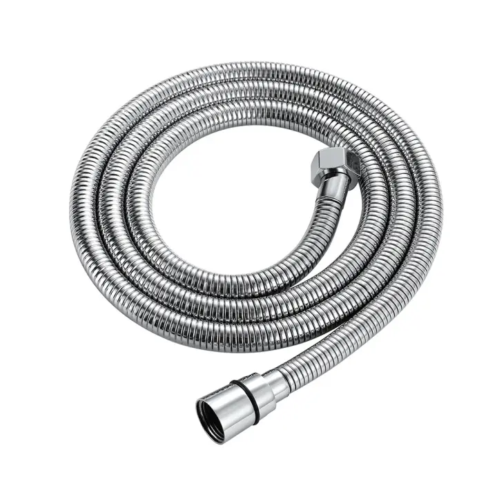 Manguera de ducha G1/2" Manguera cromada de 1,5 m Manguera de acero inoxidable Manguera de ducha de cobre con doble hebilla Manguera flexible - 1