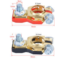 1 Par De Terminales De Batería De Coche En Latón Conector Automático De Liberación Rápida Clip De Tapa Superior Para Cable Adaptador - details 8
