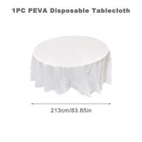 Mantel Redondo Blanco De Plástico Sin Costuras Elegante Sólido Para Fiesta Navidad Cumpleaños Boda Hotel Decoración Tamaño 213CM - details 12