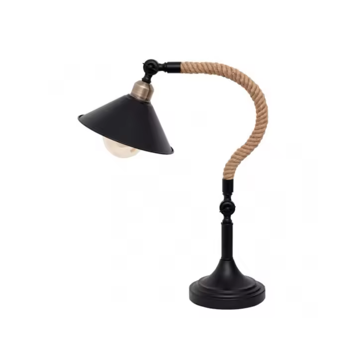 Fabrilamp - Sobremesa Cabo 1xe27 Negro Cuerda De Cañamo 57x22x33 Cm - 1