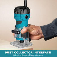 Fresadora de Madera Eléctrica 800W Profesional - Enrutador Multifunción para Tallado/Fresado/Ranurado, 30000 RPM con 6 Velocidades Ajustables (Incluye Guías y Brocas) - details 0