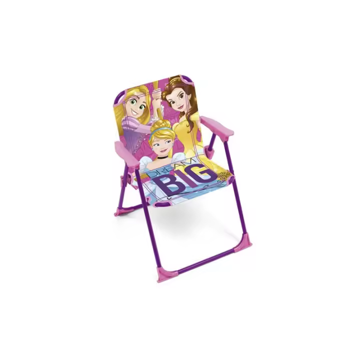 Arditex - Silla plegable infantil con dibujo PRINCESAS y reposabrazos con medidas de 32x38x53cm apto para uso de exteriores o playa - 1